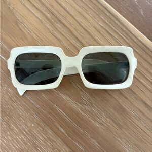 Vintage White Square Sunglasses